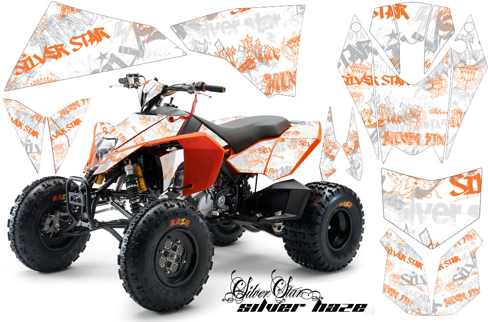 ATV Decal Graphics Kit Quad Wrap For KTM 450 450XC 525 525XC 2008-2013 SSSH ORANGE WHITE-atv motorcycle utv parts accessories gear helmets jackets gloves pantsAll Terrain Depot