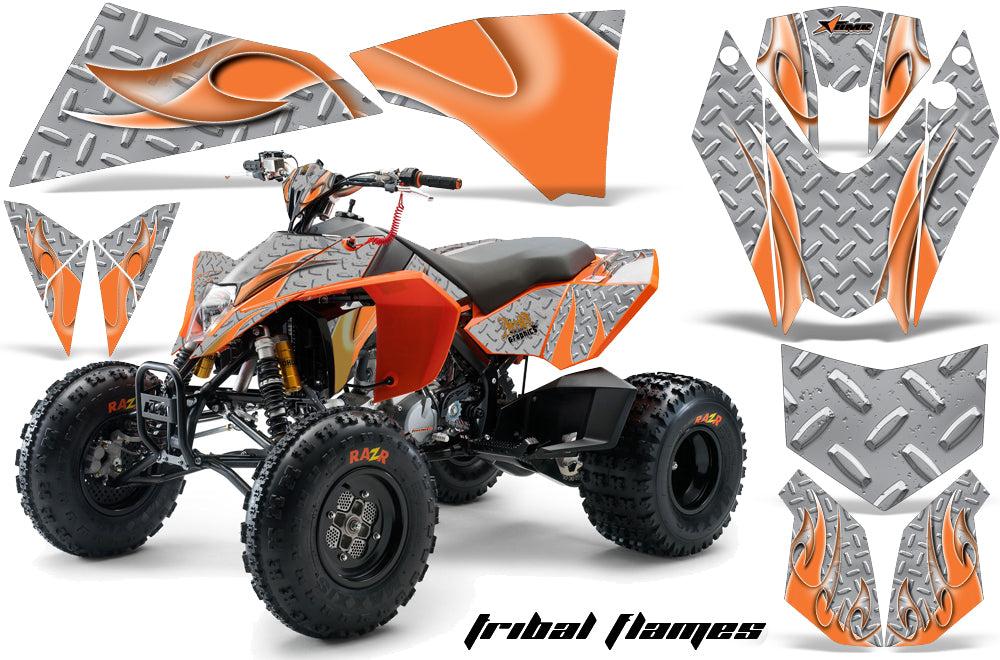 ATV Decal Graphics Kit Quad Wrap For KTM 450 450XC 525 525XC 2008-2013 TRIBAL ORANGE SILVER-atv motorcycle utv parts accessories gear helmets jackets gloves pantsAll Terrain Depot