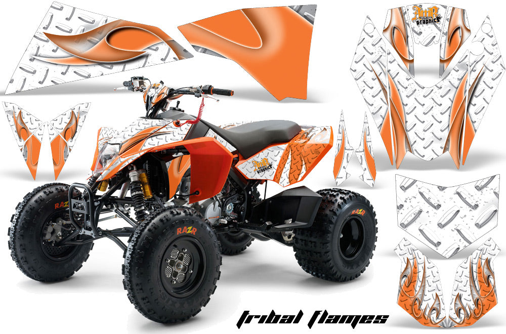 ATV Decal Graphics Kit Quad Wrap For KTM 450 450XC 525 525XC 2008-2013 TRIBAL ORANGE WHITE-atv motorcycle utv parts accessories gear helmets jackets gloves pantsAll Terrain Depot