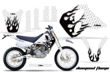 Dirt Bike Graphics Kit Decal Sticker Wrap For KTM SX/XC/EXC/LC4 1993-1997 DIAMOND FLAMES BLACK WHITE
