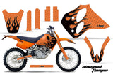 Dirt Bike Graphics Kit Decal Sticker Wrap For KTM SX/XC/EXC/LC4 1993-1997 DIAMOND FLAMES BLACK ORANGE