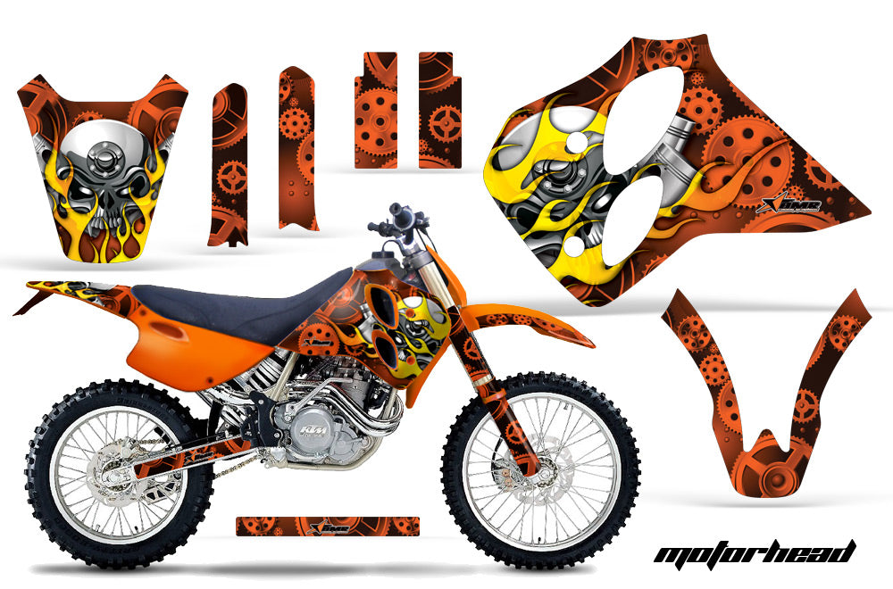 Dirt Bike Graphics Kit Decal Sticker Wrap For KTM SX/XC/EXC/LC4 1993-1997 MOTORHEAD ORANGE-atv motorcycle utv parts accessories gear helmets jackets gloves pantsAll Terrain Depot