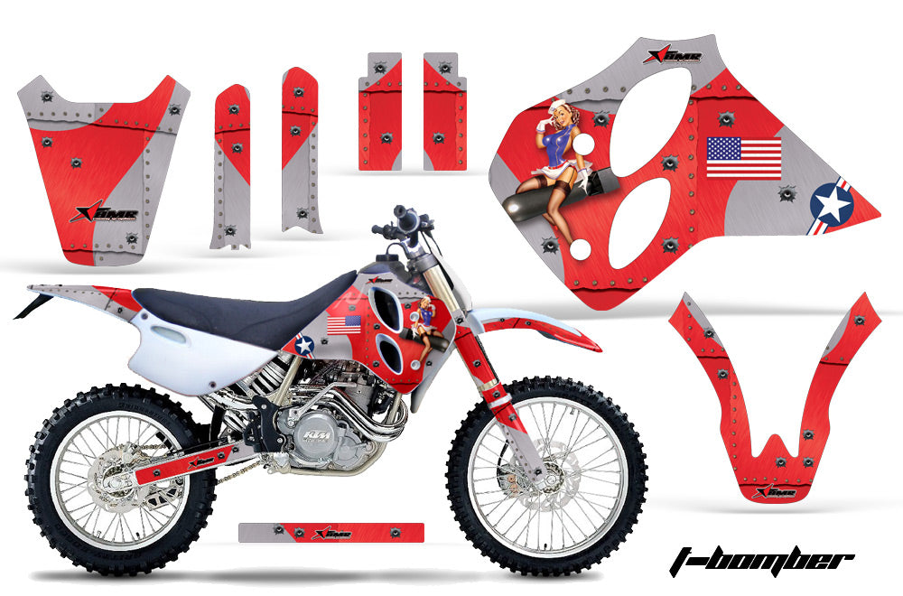 Dirt Bike Graphics Kit Decal Sticker Wrap For KTM SX/XC/EXC/LC4 1993-1997 TBOMBER RED-atv motorcycle utv parts accessories gear helmets jackets gloves pantsAll Terrain Depot