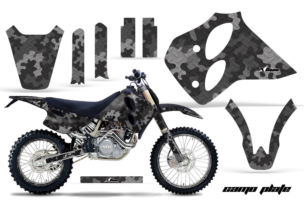 Graphics Kit Decal Sticker Wrap + # Plates For KTM SX/XC/EXC/LC4 1993-1997 CAMOPLATE BLACK-atv motorcycle utv parts accessories gear helmets jackets gloves pantsAll Terrain Depot