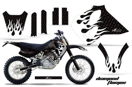 Graphics Kit Decal Sticker Wrap + # Plates For KTM SX/XC/EXC/LC4 1993-1997 DIAMOND FLAMES BLACK WHITE-atv motorcycle utv parts accessories gear helmets jackets gloves pantsAll Terrain Depot