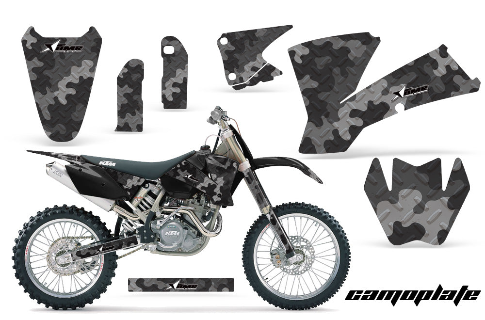 Dirt Bike Graphics Kit Decal Wrap For KTM SX SXS EXC MXC 2001-2004 CAMOPLATE BLACK-atv motorcycle utv parts accessories gear helmets jackets gloves pantsAll Terrain Depot