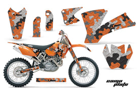 Dirt Bike Graphics Kit Decal Wrap For KTM SX SXS EXC MXC 2001-2004 CAMOPLATE ORANGE-atv motorcycle utv parts accessories gear helmets jackets gloves pantsAll Terrain Depot
