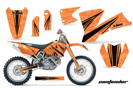 Dirt Bike Graphics Kit Decal Wrap For KTM SX SXS EXC MXC 2001-2004 CONTENDER BLACK ORANGE-atv motorcycle utv parts accessories gear helmets jackets gloves pantsAll Terrain Depot