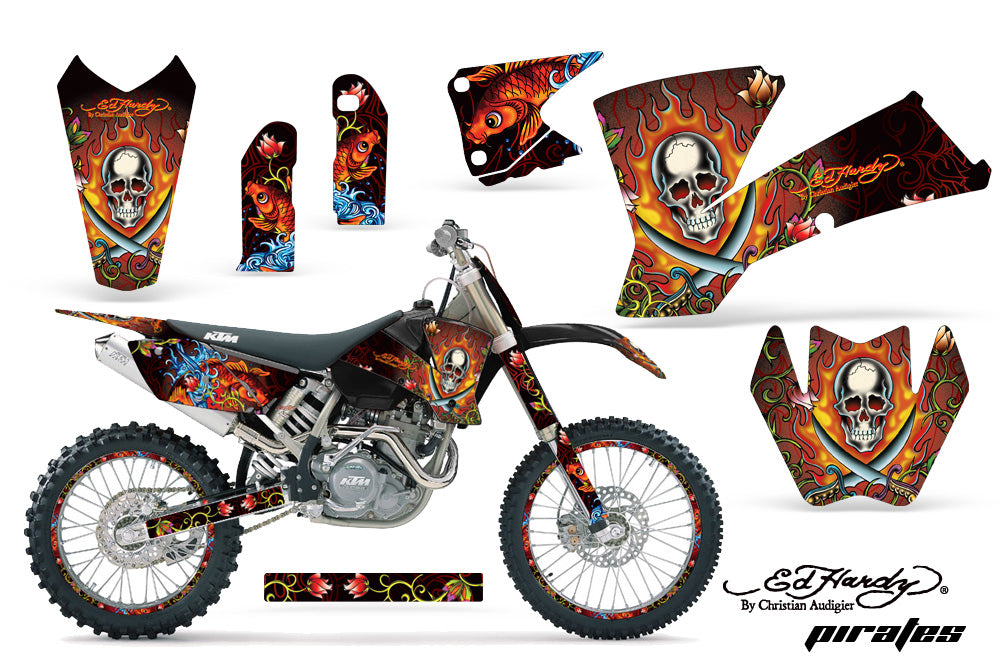 Graphics Kit Decal Wrap + # Plates For KTM SX SXS EXC MXC 2001-2004 EDHP RED-atv motorcycle utv parts accessories gear helmets jackets gloves pantsAll Terrain Depot