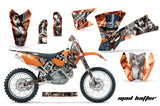 Dirt Bike Graphics Kit Decal Wrap For KTM  SX SXS EXC MXC 2001-2004 HATTER SILVER ORANGE