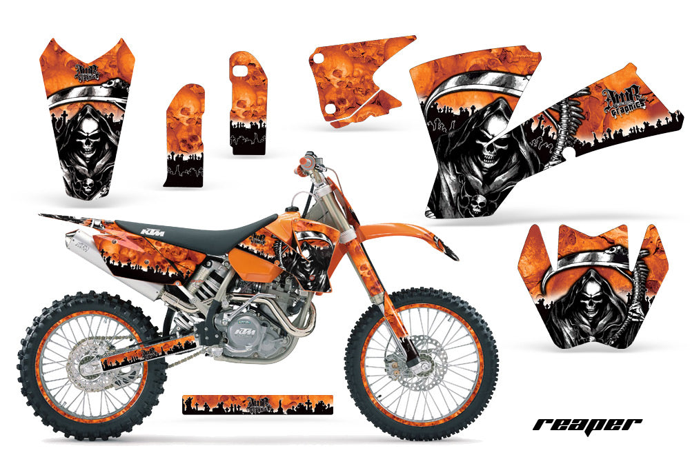 Graphics Kit Decal Wrap + # Plates For KTM SX SXS EXC MXC 2001-2004 REAPER ORANGE-atv motorcycle utv parts accessories gear helmets jackets gloves pantsAll Terrain Depot