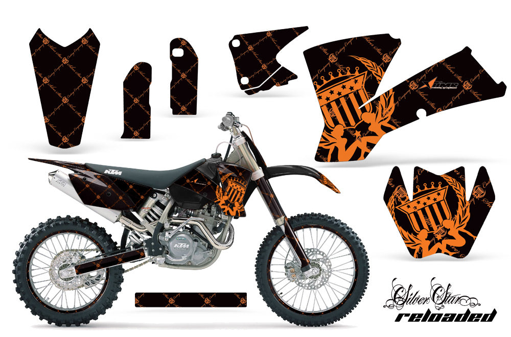 Graphics Kit Decal Wrap + # Plates For KTM SX SXS EXC MXC 2001-2004 RELOADED ORANGE BLACK-atv motorcycle utv parts accessories gear helmets jackets gloves pantsAll Terrain Depot