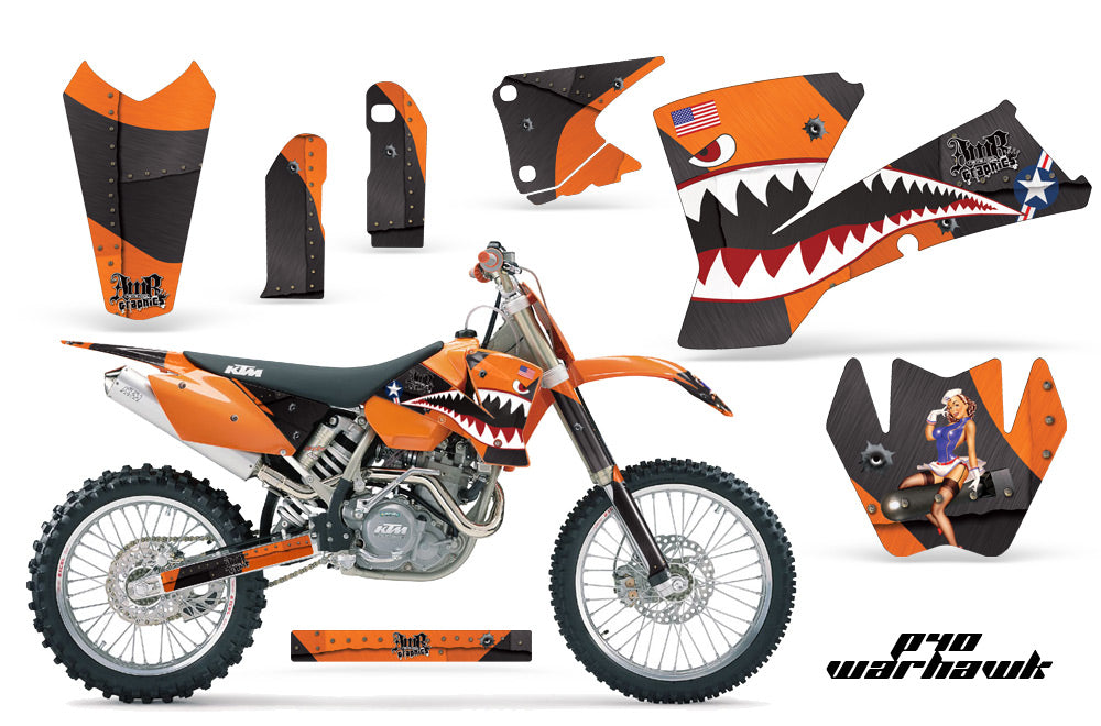 Dirt Bike Graphics Kit Decal Wrap For KTM SX SXS EXC MXC 2001-2004 WARHAWK ORANGE-atv motorcycle utv parts accessories gear helmets jackets gloves pantsAll Terrain Depot