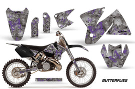 Dirt Bike Decal Graphic Kit Sticker Wrap For KTM SX/XC/EXC/MXC 1998-2001 BUTTERFLIES PURPLE SILVER-atv motorcycle utv parts accessories gear helmets jackets gloves pantsAll Terrain Depot