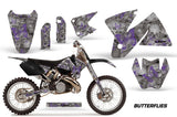Dirt Bike Decal Graphic Kit Sticker Wrap For KTM SX/XC/EXC/MXC 1998-2001 BUTTERFLIES PURPLE SILVER