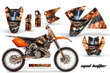 Dirt Bike Decal Graphic Kit Sticker Wrap For KTM SX/XC/EXC/MXC 1998-2001 MOTORHEAD BLACK ORANGE