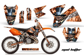 Dirt Bike Decal Graphic Kit Sticker Wrap For KTM SX/XC/EXC/MXC 1998-2001 HATTER SILVER ORANGE-atv motorcycle utv parts accessories gear helmets jackets gloves pantsAll Terrain Depot