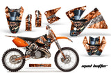 Dirt Bike Decal Graphic Kit Sticker Wrap For KTM SX/XC/EXC/MXC 1998-2001 HATTER SILVER ORANGE