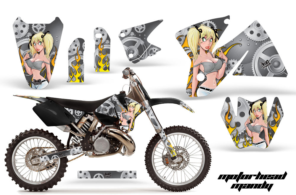 Dirt Bike Decal Graphic Kit Sticker Wrap For KTM SX/XC/EXC/MXC 1998-2001 MOTO MANDY SILVER-atv motorcycle utv parts accessories gear helmets jackets gloves pantsAll Terrain Depot