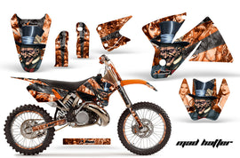 Graphics Kit Decal Sticker Wrap + # Plates For KTM SX/XC/EXC/MXC 1998-2001 HATTER BLACK ORANGE-atv motorcycle utv parts accessories gear helmets jackets gloves pantsAll Terrain Depot