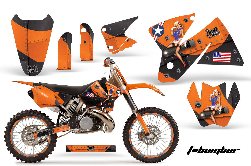 Graphics Kit Decal Sticker Wrap + # Plates For KTM SX/XC/EXC/MXC 1998-2001 TBOMBER ORANGE-atv motorcycle utv parts accessories gear helmets jackets gloves pantsAll Terrain Depot