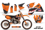 Graphics Kit Decal Sticker Wrap + # Plates For KTM SX/XC/EXC/MXC 1998-2001 WARHAWK ORANGE