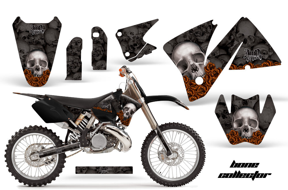 Dirt Bike Decal Graphic Kit Wrap For KTM EXC 200-520 MXC 200-300 2001-2002 BONES BLACK-atv motorcycle utv parts accessories gear helmets jackets gloves pantsAll Terrain Depot