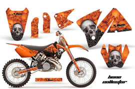 Dirt Bike Decal Graphic Kit Wrap For KTM EXC 200-520 MXC 200-300 2001-2002 BONES ORANGE-atv motorcycle utv parts accessories gear helmets jackets gloves pantsAll Terrain Depot