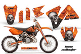 Dirt Bike Decal Graphic Kit Wrap For KTM EXC 200-520 MXC 200-300 2001-2002 BONES ORANGE