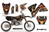 Dirt Bike Decal Graphic Kit Wrap For KTM EXC 200-520 MXC 200-300 2001-2002 FIRESTORM BLACK