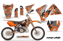 Load image into Gallery viewer, Dirt Bike Decal Graphic Kit Wrap For KTM EXC 200-520 MXC 200-300 2001-2002 CAMOPLATE ORANGE-atv motorcycle utv parts accessories gear helmets jackets gloves pantsAll Terrain Depot