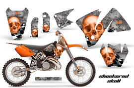 Dirt Bike Decal Graphic Kit Wrap For KTM EXC 200-520 MXC 200-300 2001-2002 CHECKERED ORANGE-atv motorcycle utv parts accessories gear helmets jackets gloves pantsAll Terrain Depot