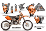 Dirt Bike Decal Graphic Kit Wrap For KTM EXC 200-520 MXC 200-300 2001-2002 CHECKERED ORANGE