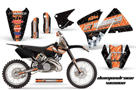 Dirt Bike Decal Graphic Kit Wrap For KTM EXC 200-520 MXC 200-300 2001-2002 DIAMOND RACE WHITE BLACK-atv motorcycle utv parts accessories gear helmets jackets gloves pantsAll Terrain Depot