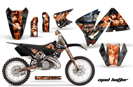 Dirt Bike Decal Graphic Kit Wrap For KTM EXC 200-520 MXC 200-300 2001-2002 HATTER ORANGE BLACK-atv motorcycle utv parts accessories gear helmets jackets gloves pantsAll Terrain Depot