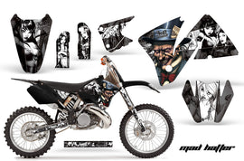 Dirt Bike Decal Graphic Kit Wrap For KTM EXC 200-520 MXC 200-300 2001-2002 HATTER WHITE BLACK-atv motorcycle utv parts accessories gear helmets jackets gloves pantsAll Terrain Depot