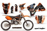 Dirt Bike Decal Graphic Kit Wrap For KTM EXC 200-520 MXC 200-300 2001-2002 HATTER BLACK ORANGE