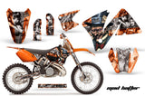 Dirt Bike Decal Graphic Kit Wrap For KTM EXC 200-520 MXC 200-300 2001-2002 HATTER SILVER ORANGE