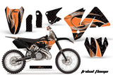 Dirt Bike Decal Graphic Kit Wrap For KTM EXC 200-520 MXC 200-300 2001-2002 TRIBAL ORANGE BLACK