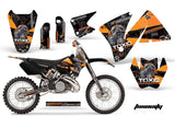 Dirt Bike Decal Graphic Kit Wrap For KTM EXC 200-520 MXC 200-300 2001-2002 TOXIC ORANGE BLACK