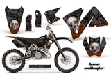 Graphics Kit Decal Wrap + # Plates For KTM EXC 200-520 MXC 200-300 2001-2002 BONES BLACK