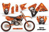 Graphics Kit Decal Wrap + # Plates For KTM EXC 200-520 MXC 200-300 2001-2002 BONES ORANGE