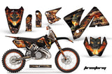 Graphics Kit Decal Wrap + # Plates For KTM EXC 200-520 MXC 200-300 2001-2002 FIRESTORM BLACK