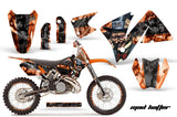Graphics Kit Decal Wrap + # Plates For KTM EXC 200-520 MXC 200-300 2001-2002 HATTER BLACK ORANGE