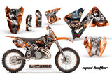 Graphics Kit Decal Wrap + # Plates For KTM EXC 200-520 MXC 200-300 2001-2002 HATTER SILVER ORANGE