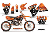 Graphics Kit Decal Wrap + # Plates For KTM EXC 200-520 MXC 200-300 2001-2002 REAPER ORANGE