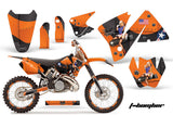 Graphics Kit Decal Wrap + # Plates For KTM EXC 200-520 MXC 200-300 2001-2002 TBOMBER ORANGE