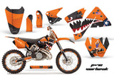 Graphics Kit Decal Wrap + # Plates For KTM EXC 200-520 MXC 200-300 2001-2002 WARHAWK ORANGE