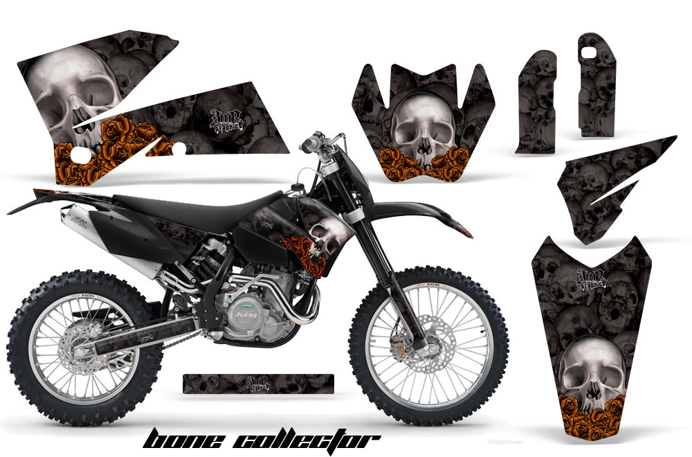 Dirt Bike Decal Graphic Kit Wrap For KTM EXC/SX/MXC/SMR/XCF-W 2005-2007 BONES BLACK-atv motorcycle utv parts accessories gear helmets jackets gloves pantsAll Terrain Depot