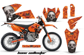 Dirt Bike Decal Graphic Kit Wrap For KTM EXC/SX/MXC/SMR/XCF-W 2005-2007 BONES ORANGE-atv motorcycle utv parts accessories gear helmets jackets gloves pantsAll Terrain Depot
